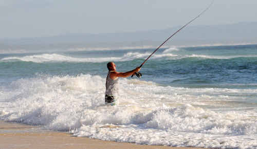 A fisherman casts a line at Rainbow Beach where the annual Family Fishing Classic gets under way tomorrow. A fisherman casts a line at Rainbow Beach where the annual Family Fishing Classic gets under way tomorrow.